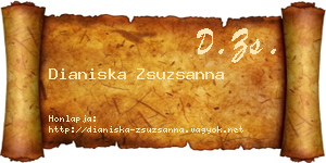 Dianiska Zsuzsanna névjegykártya
